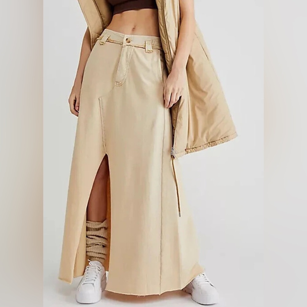 Free People Tan Maxi Skirt